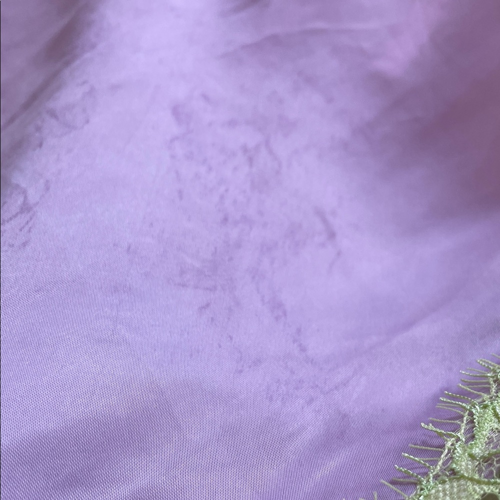 For Love & Lemons Lavender Slip Dress with Neon Yellow Trim- Size Small NWT - Picture 8 of 10